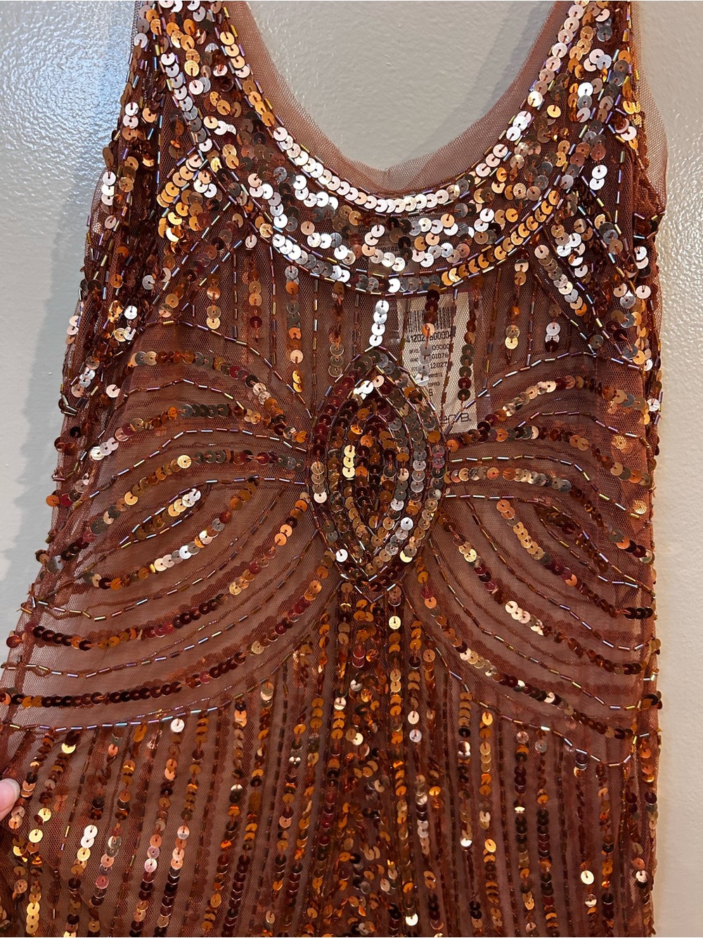 Arden B Copper Sequin Mini Dress - Picture 5 of 9